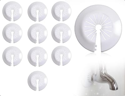 Dailygoods- Verwarmingsbuisrozetten 10 Stuks - Kunststof - Decoratieve Afdekrozetten - Klikontwerp - Waterdicht - Zeshoekig Design