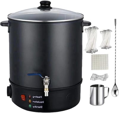 Elektrische Wax Smelter - Smeltkroes Kaarsen - Kaarsen Maken - Precisie Temperatuurregeling - 5L Capaciteit - Zilver