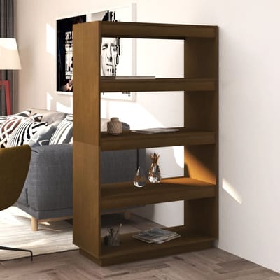 vidaXL - Boekenkast/kamerscherm - massief - grenenhout - honingbruin