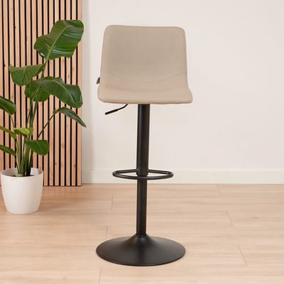 Bronx71® Scandinavische barkruk Eva draaibaar gerecyclede stof taupe 60-76 cm - barstoel