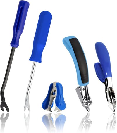 Nietverwijderingsgereedschap Set - Ontnieter Kit - Bekleding en Constructie - Mangaanstaal Ontwerp - 5 stuks - Blauw