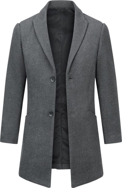 ALLTHEMEN Heren Lang Wollen Overcoat Klassieke Jas - Warme Winter Jassen - S