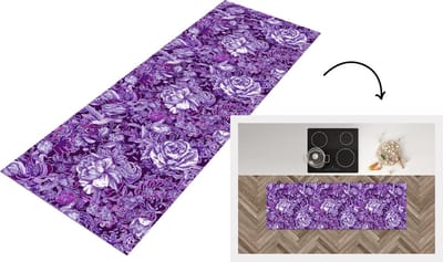 Keukenloper - Loper keuken - Kolibrie - Rozen - Paars - 150x50 cm - Keukenloper vinyl