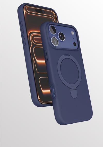 Hoesje Geschikt voor iPhone 17 Pro hoesje zacht siliconen Navy - Liquid Backcover ring hoesje Geschikt voor Magsafe