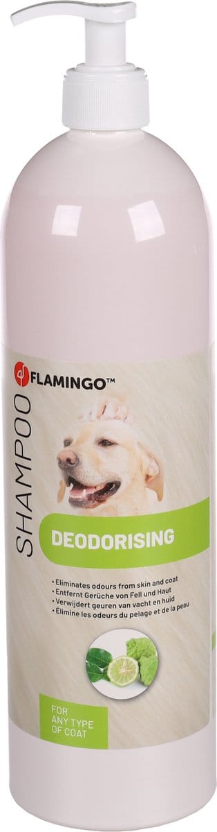 Hondenshampoo Bergamot – 1L – deodoriserende shampoo voor elk vachttype – verwijdert nare geurtjes – Flamingo