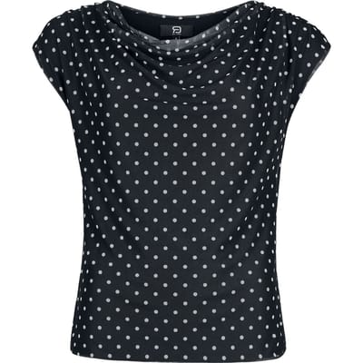 R.E.D. by EMP Top - Double Layer Polka Dot Top - S tot L - voor Vrouwen - zwart