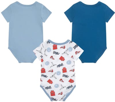 Nike - Meisjes - Nike Jordan Bodysuit Romperset (3-Pack) - Blauw/Wit - Maat 0-3 Maanden