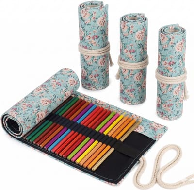 BOTC Pennen Etui- Roletui voor potloden en pennen - Premium Canvas Pennen Etui - Voor 72 Potloden