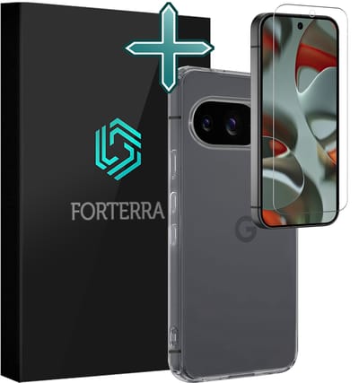 Hoesje Met Screenprotector - Geschikt voor Google Pixel 10 - Sterk & Shockproof - Telefoon Hoes - Back Cover - Siliconen Case - Transparant