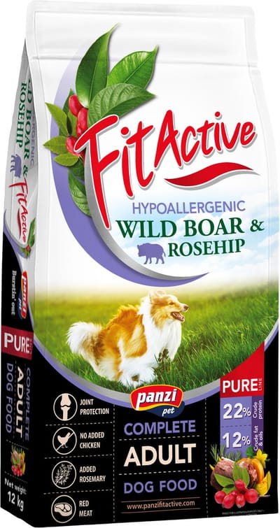 Fit Active Pure Wild Boar - Hypoallergeen hondenvoer zonder kip of tarwe - Mono eiwit hondenvoeding - Hondenbrokken met everzwijn smaak - 3kg