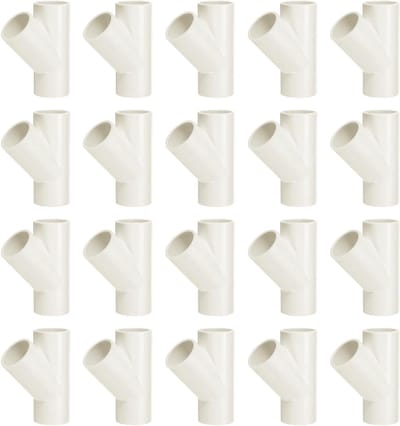 PVC Verbindingsstukken - Hoekverbinder PVC - Doe-het-zelf Constructies - 3-Weg 45 Graden - 25 cm Buisdiameter - Wit