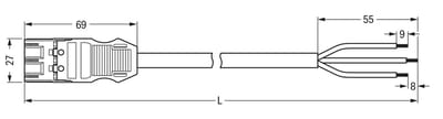 Vooraf Geassembleerde 3-Pool Verbinding Kabel 3M CCA - 771-9393/267-301