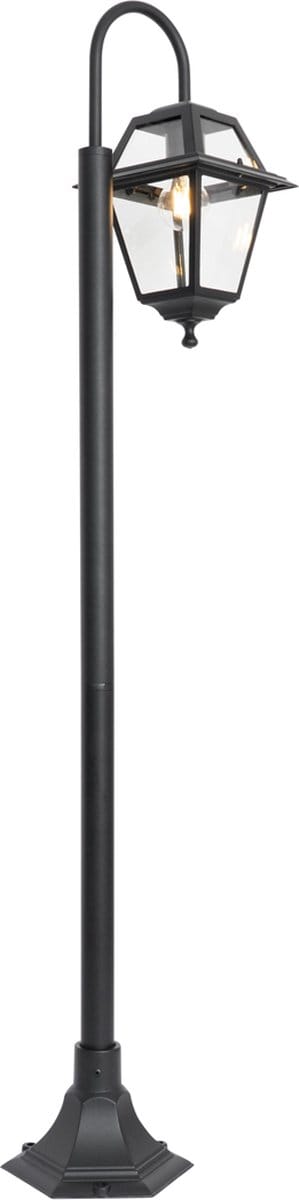 QAZQA berta - Klassieke Vloerlamp | Staande Lamp - 1 lichts - H 135 cm - Zwart - Buitenverlichting