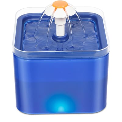 Fontaine à eau pour chat cascade 3 modèles de débit 67oz/2L pompe ultra-silencieuse pour chat fontaine à boire automatique pour chats et chiens EU bleu