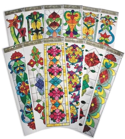 Verticaal glas in lood raamklemmen - Set van 12 - Herbruikbare decoraties voor elk raam