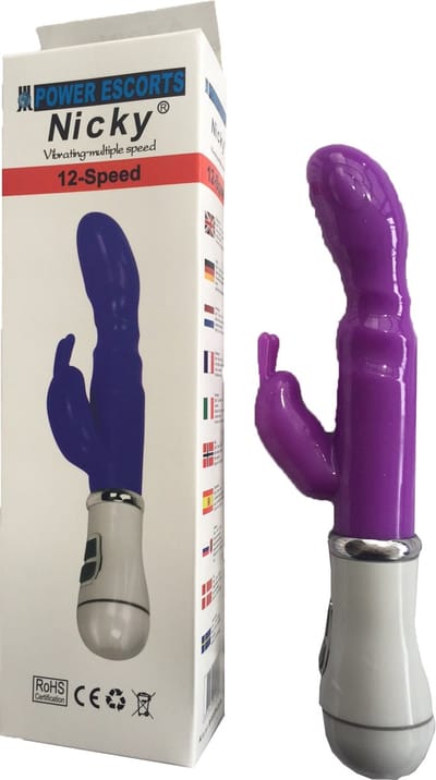 Power Escorts Nicky G Spot Rabbit Vibrator - Tarzan - Paars