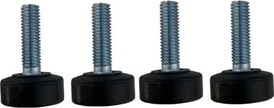 FLE - Set stelvoeten zwart rond Ø 2,5 cm en hoogte 1 cm van kunststof (M8) - 4 stuks