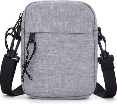 Nektasje - Reisportemonnee Crossbody Schoudertas - Waterafstotend Oxford - Unisex - Compacte Reistas voor op Reis en Vakantie - Telefoontasje met Nekkoord - 4 Compartimenten - Voor Dagelijks Gebruik - Grijs
