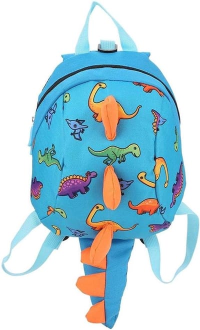 Kinderrugzak Dinosaurus - Peuter tas - Veilig op pad - Met anti-verdwijnkoord - 20x12x26 cm - Geel
