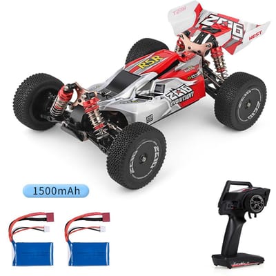 Wltoys XKS 144001 1/14 RC voiture de course à grande vitesse 2200mAh batterie 60 km/h 2.4GHz RC Buggy 4WD 2x1500mAh Battery rouge