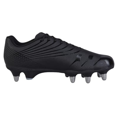 Canterbury Unisex Volwassen Stampede Groundbreak Team Soft Ground Rugby Schoenen (Zwart/Zilver Metallic)