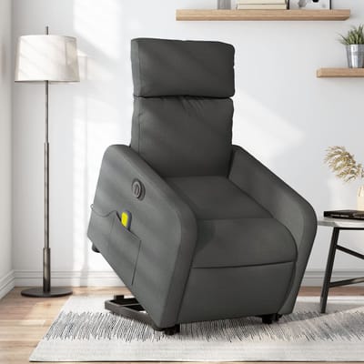vidaXL - Sta-op-massagestoel - elektrisch - verstelbaar - stof - donkergrijs