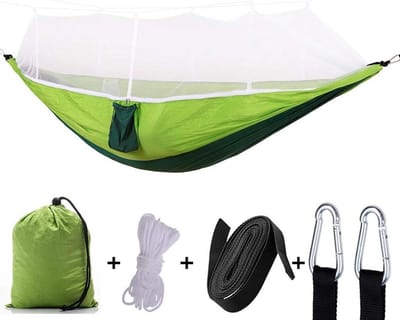 Hangmat met klamboe - Kampeerhangmat outdoor - Ontspannen in natuur - Scheurvast en duurzaam - 290x140cm - Meerdere kleuren