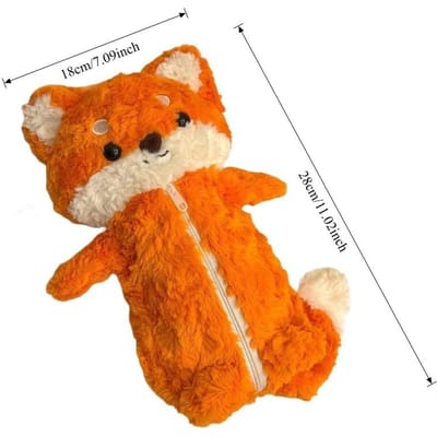 Nouveau Sac à Crayons Peluche Renard Mignon Kawaii Animaux Étui à Stylo Étudiant Amusant Papeterie Cartoon Mignon Anime Sac de Rangement pour Cadeau d'Amis