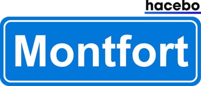 Hacebo - Plaatsnaam Sticker - 29x10 CM - Montfort sticker - Verkeersborden sticker - grappige cadeaus - Montfort