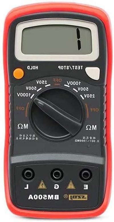 Isolatieweerstand Tester - Ohm Meter - Elektrische Inspectie - Automatisch Bereik - 1000V - Grijs Rood