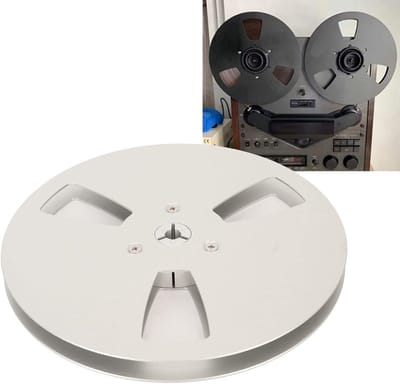 Opname Reel Aluminium Opening Machine - 7 Inch 1/4, Lege Reel met Kleine Hub, Universeel 3 Gaten Ontwerp - Zilver