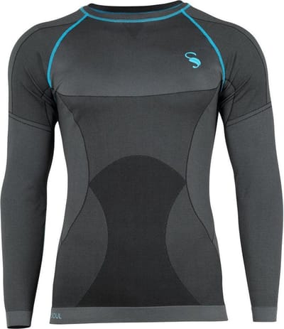 Performance heren sportshirt met lange mouwen - t-shirt - Zwart/Grijs - Maat S/M