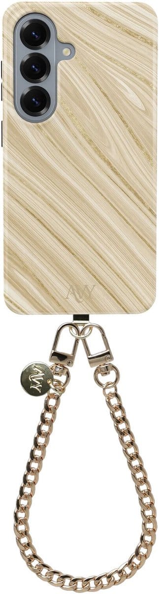 AVY Hoesje Met Telefoonkoord | Geschikt voor Samsung Galaxy S26 Plus | Compatibel met MagSafe & Qi2 | Hard Shell Back Cover | Stijlvol Bijpassend Koord Polsbandje (30CM) | Aurum Lien