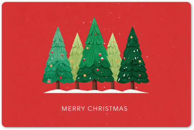 Placemats 45x30 cm - Placemat kunststof - 1 stuk - Minimalistisch - Kerstbomen - Rood - Sneeuw - Borden onderleggers - Decoratie voor op tafel - Keuken tafeldecoratie accessoires - Vinyl onderlegger - Tafelversiering