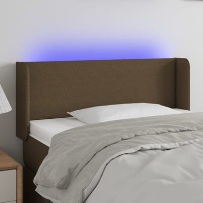 vidaXL - Hoofdbord - LED - 93x16x78/88 - cm - stof - donkerbruin