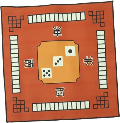 Mahjong Tafelkleed - Speeltafel Mat - Bordspellen Spelen - Duurzame Polyester Bescherming - 77x77cm - Koffie