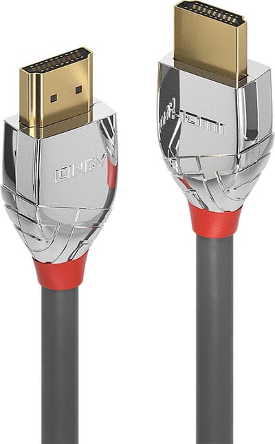 Lindy Cromo Line - HDMI met ethernetkabel - HDMI (M) naar HDMI (M) - 2 m - drievoudig afgeschermd - grijs - 4K ondersteuning