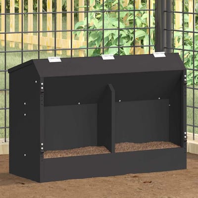 vidaXL - Konijnenvoerbak - Zwart - 33,5 - x - 25,5 - x - 45,5 - cm - 6 - kg