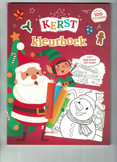 Kerst kleurboek - kerstman kleurboek - kerst stickerboek - kerstman stickerboek
