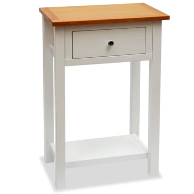 vidaXL - Bijzettafel - 50x32x75 - cm - massief - eikenhout