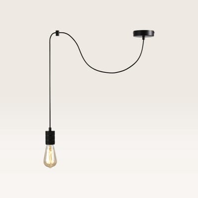Lusenz - hanglamp fitting e27 - Zwart - Dimbaar - Verstelbaar - Voor woonkamer, gang, slaapkamer, zolder en hal - Plafondlamp - Moderne hangspot