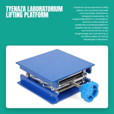 Dailygoods- Hefplatform 4 x 4 - Hoogte verstelbaar van 45 mm tot 140 mm - Belastbaar tot 5 kg - Gemaakt van aluminium oxide - Stabiele constructie - Geschikt voor laboratoriumexperimenten - Laboratoriumhefbrug