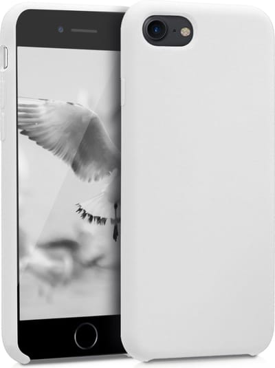 kwmobile telefoonhoesje geschikt voor Apple iPhone SE (2022 / 2020) / iPhone 8 / 7 - Hoesje met siliconen coating - Smartphone case in wit