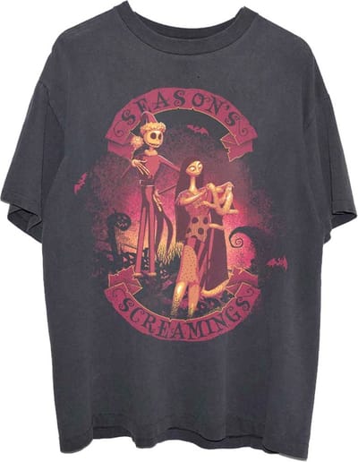 Disney The Nightmare Before Christmas Unisex Tshirt -S- Season's Screamings Zwart