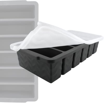 DeCor Food Cubes – Siliconen Diepvriesbakjes met Deksel – 6x 120 ml – Donkergrijs – Verstevigde Rand – Meal Prep & Vriezer