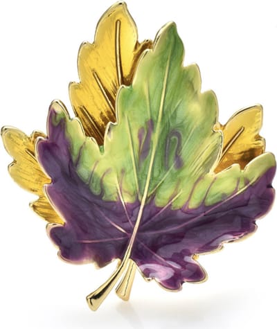 N3 Collecties Dubbele Bladeren Voor Vrouwen Unisex Emaille Planten Broche