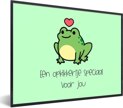 Fotolijst incl. Poster - Beterschap - Spreuken - Dieren - Opkikker - 40x30 cm - Posterlijst