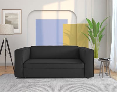 Asmund-Slaapbank - Antraciet Linnenlook