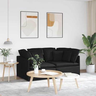 vidaXL - Modulaire - bank - met - kussens - stof - zwart