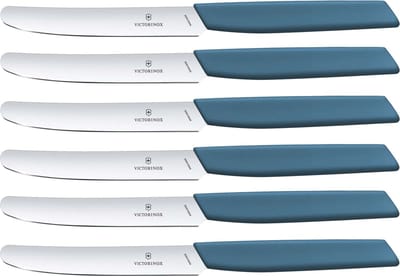 Victorinox Swiss Modern Tafelmessen - 6-delig - Blauw - RVS/PP - Recht